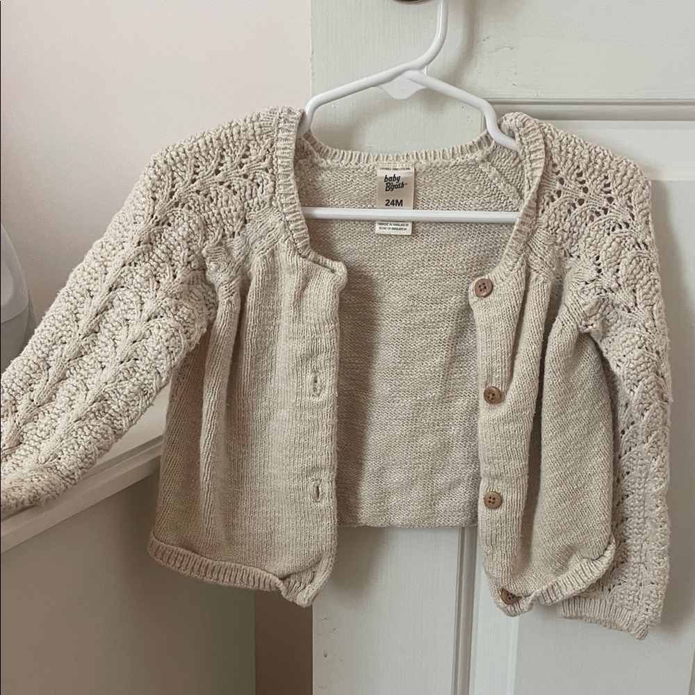 Beige Knit Baby Cardigan